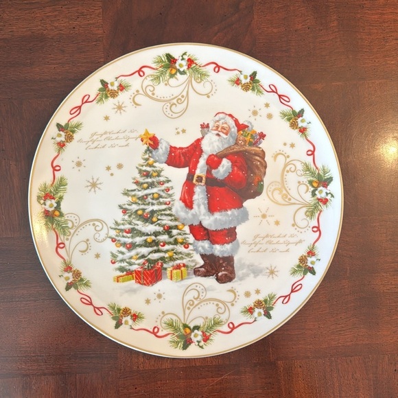 Christmas Holiday 12" Santa Claus Platter Ceramic Easy Life Designed in Italy - Picture 5 of 8